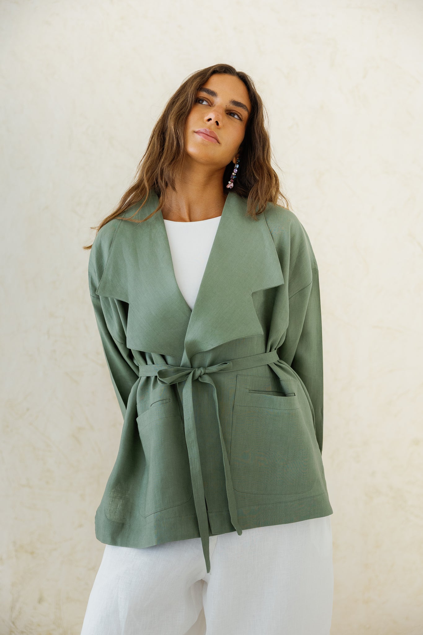 Full of Sunshine Linen Cardigan - Sage