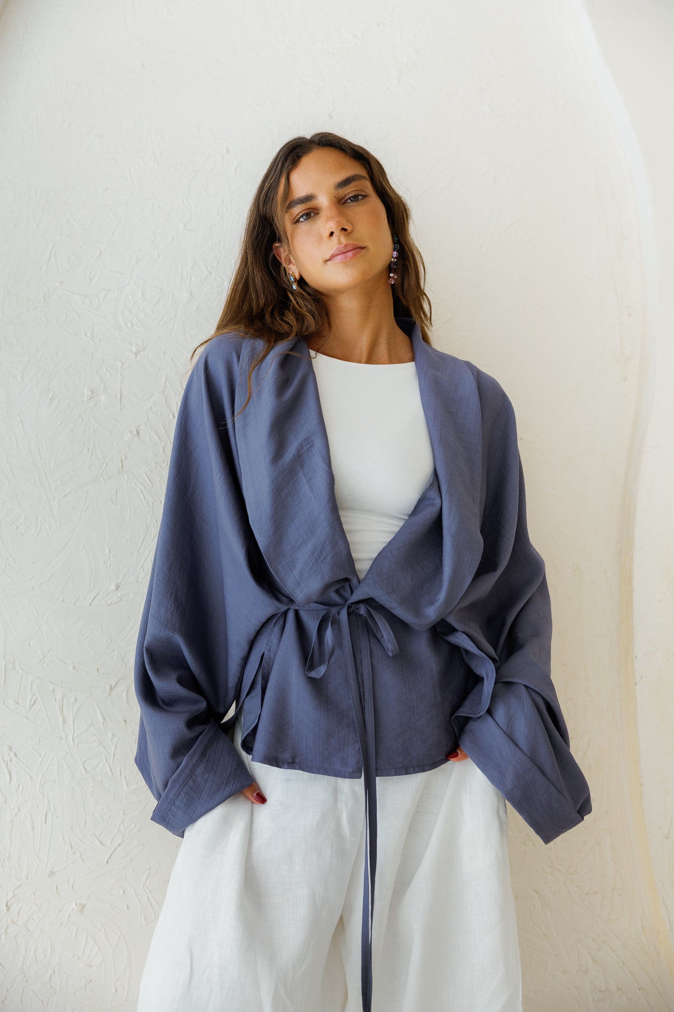 Daisy Field Cardigan - Dusty Blue