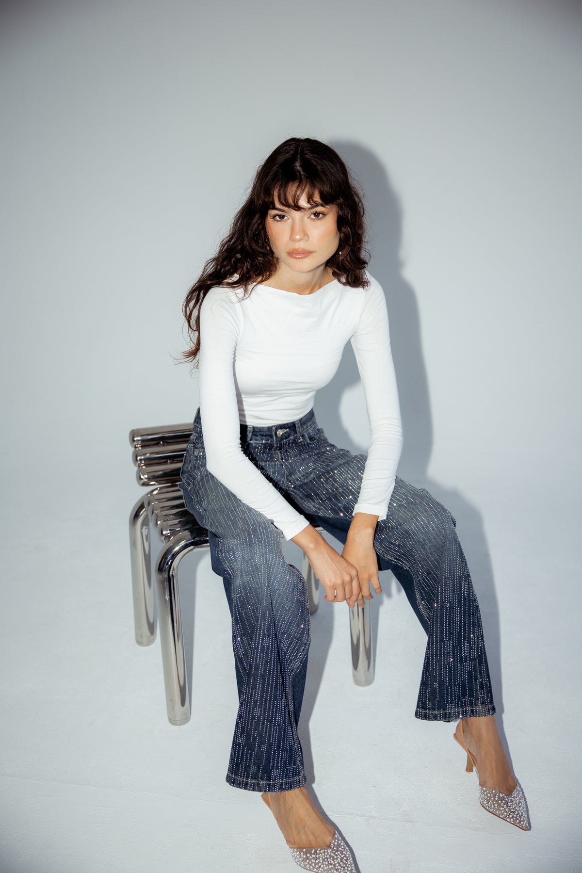 Her Era Denim Pants in Washed Blue