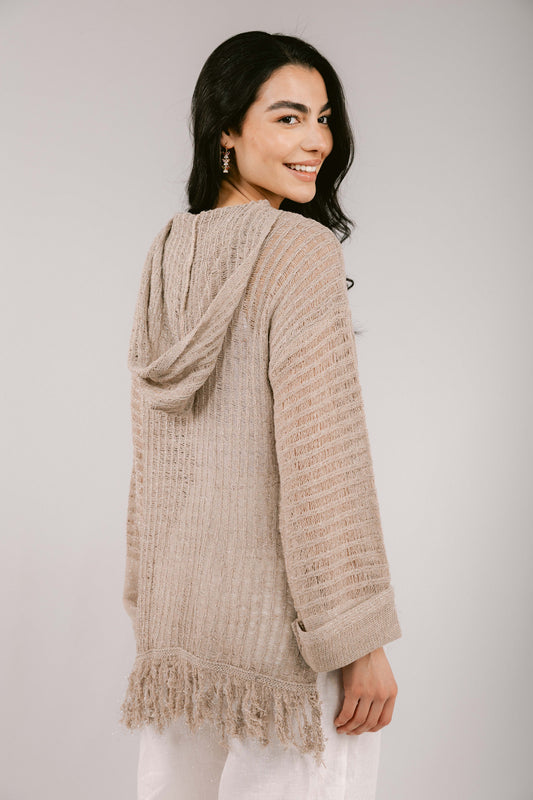 By The Beach Crochet Top - Taupe
