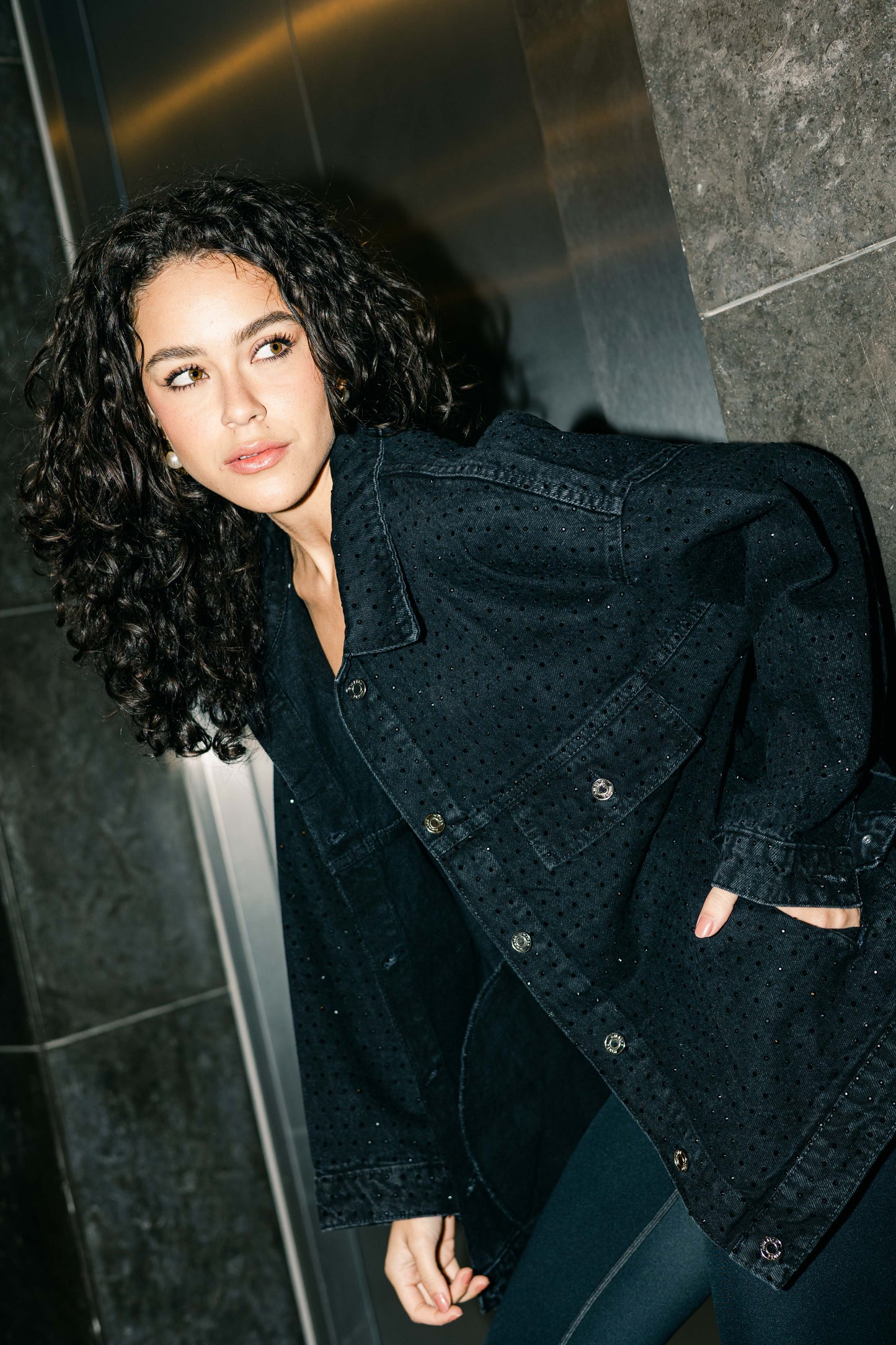 You’re A Gem Denim Jacket in Black