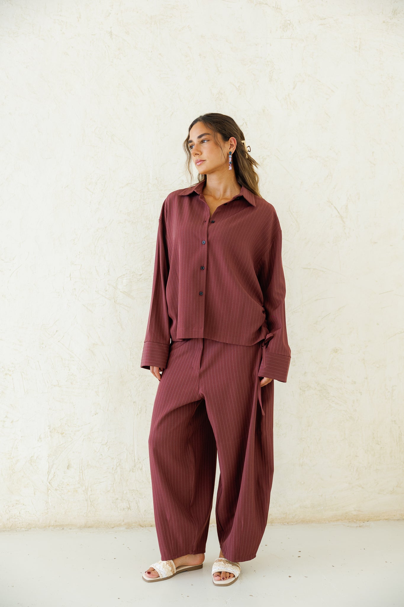 Perfect Tones Striped Set - Burgundy