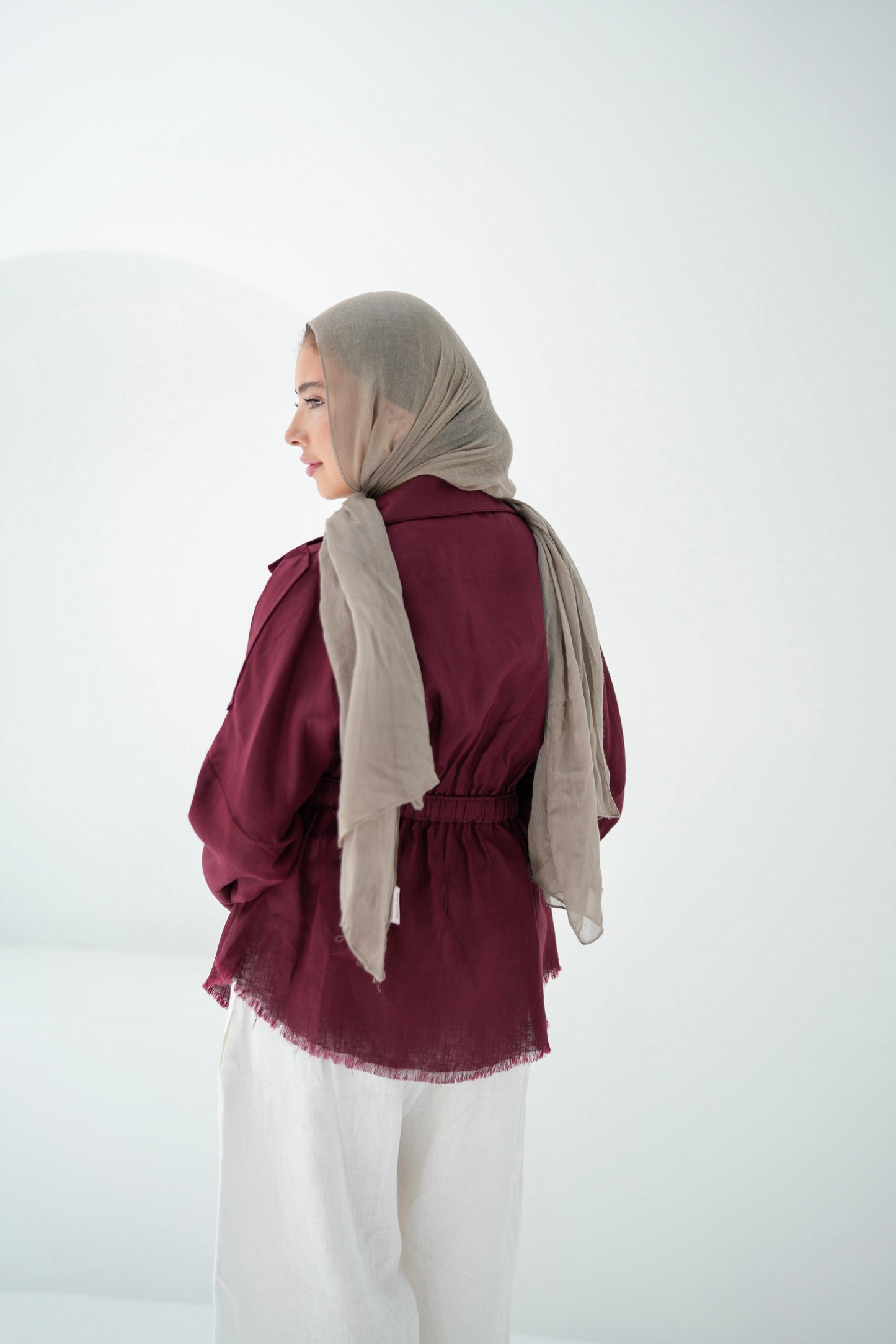 Amalia’s Signature Linen Top - Burgundy