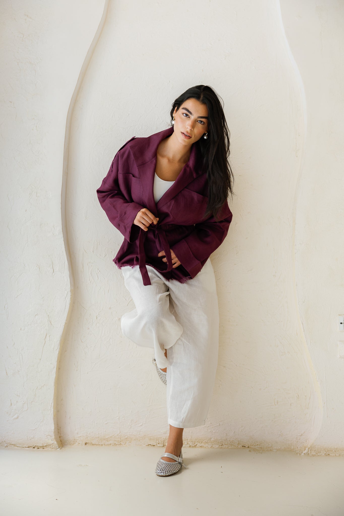 Amalia’s Signature Linen Top - Purple