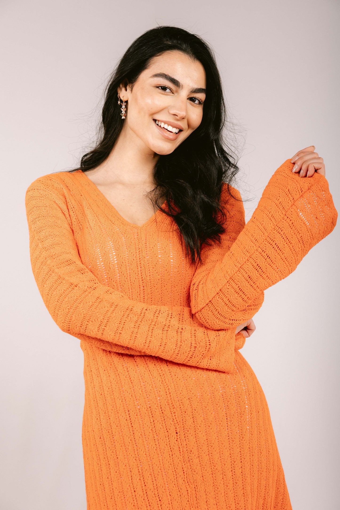 Sun Rays Crochet Dress - Orange