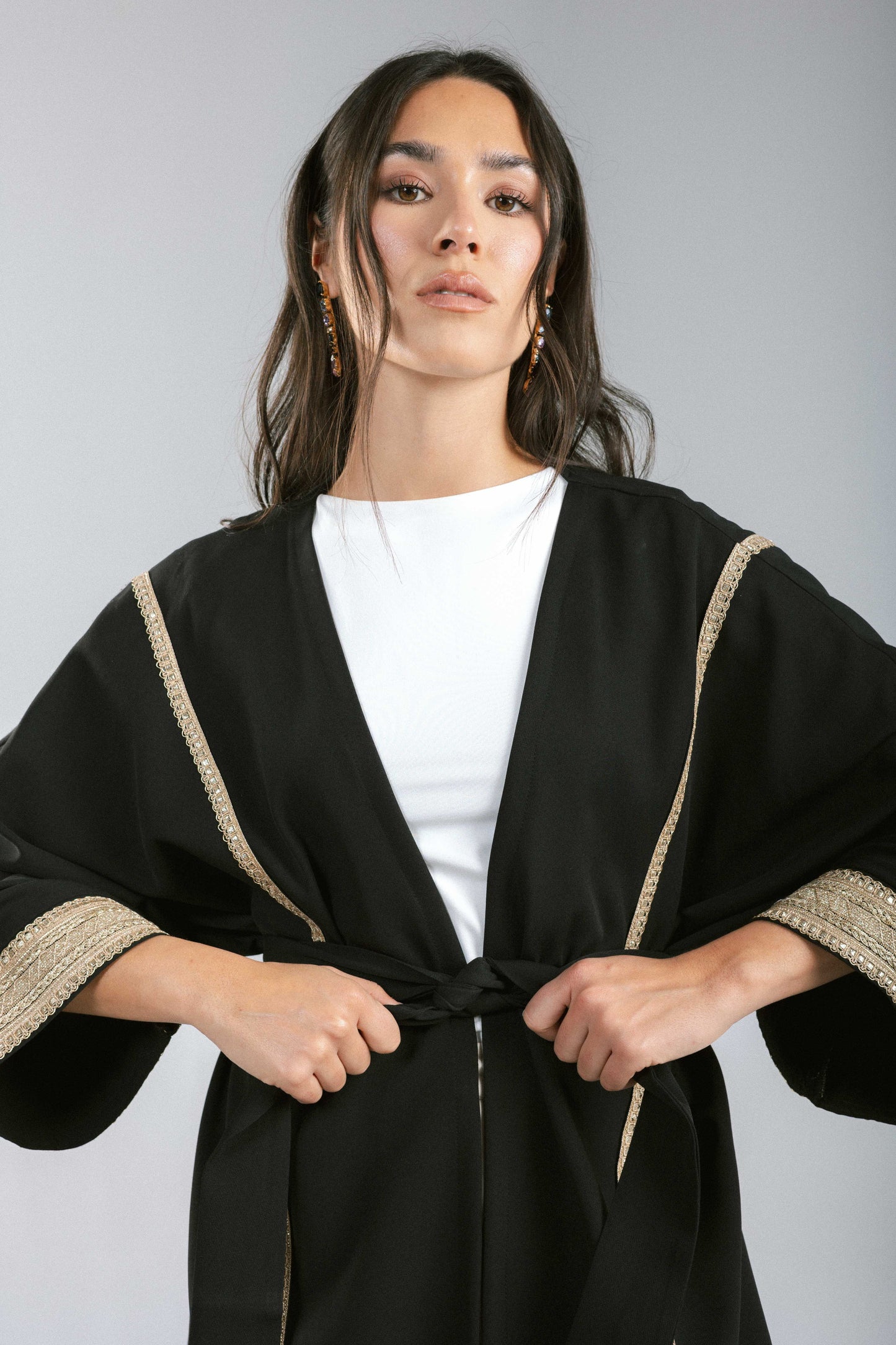 Golden Girl Kaftan in Black