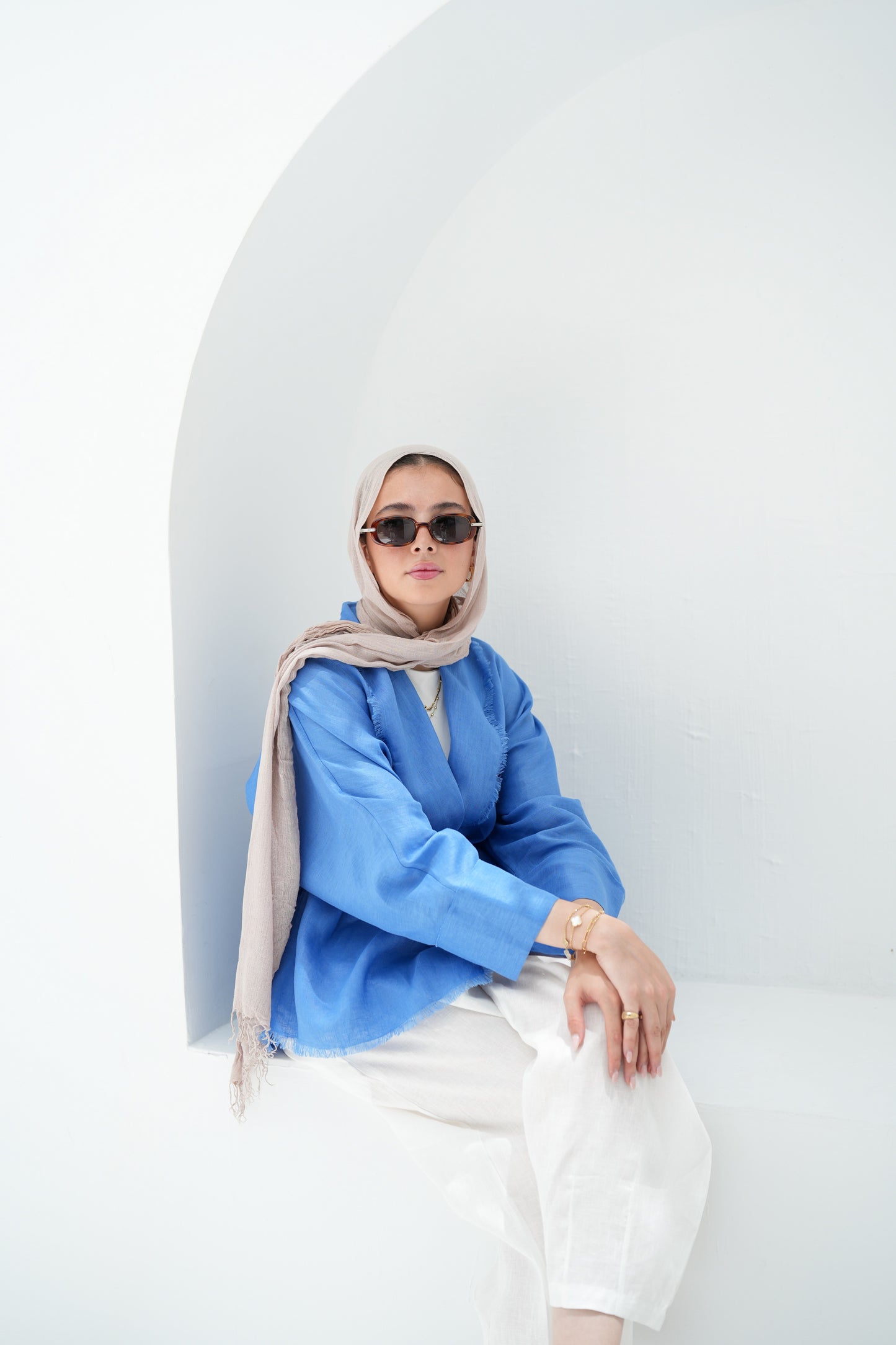 Sun Chaser Linen Cardigan - Cobalt