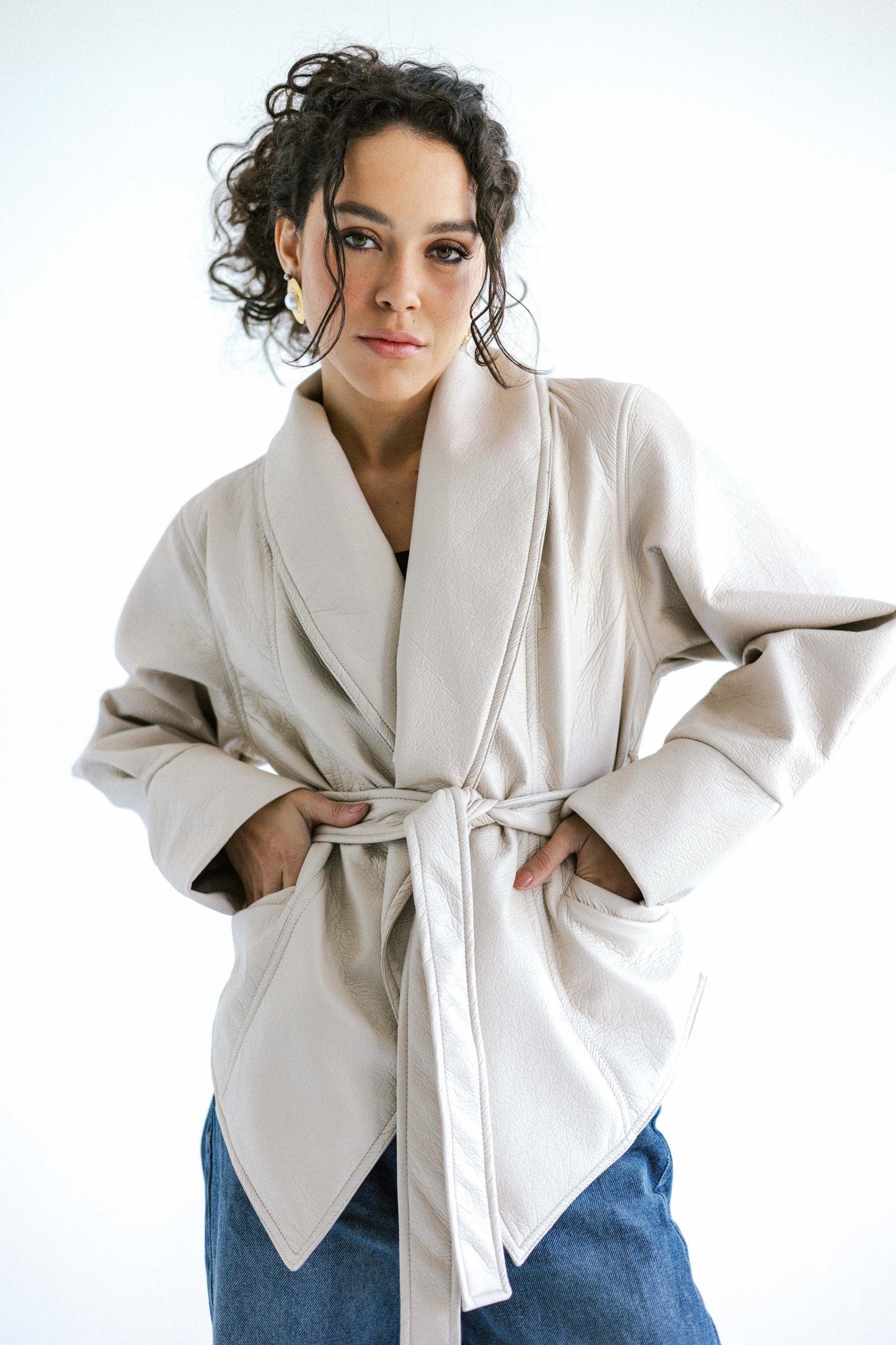 Risk Taker Leather Jacket - Creme