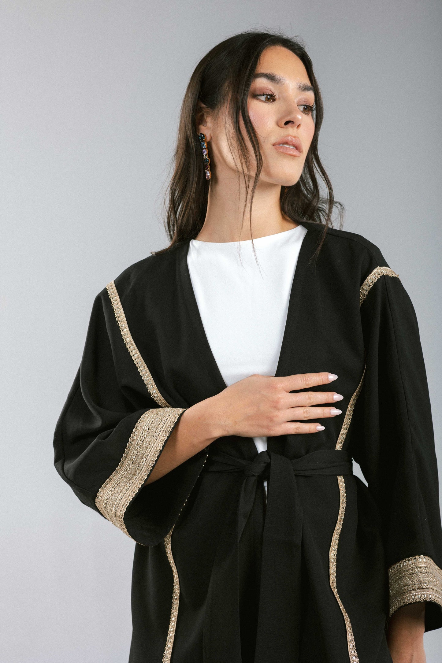 Golden Girl Kaftan in Black