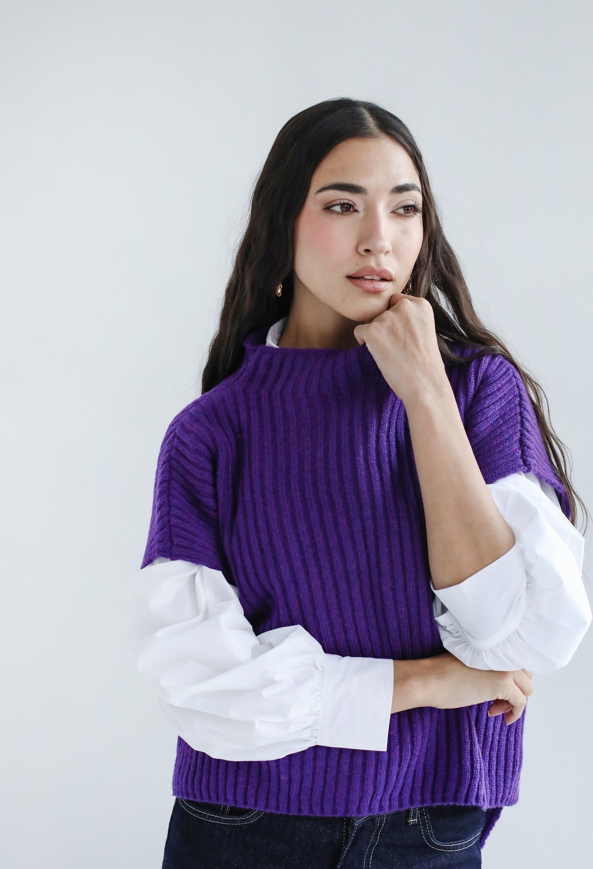 Sun Dazed Knit Vest - Purple