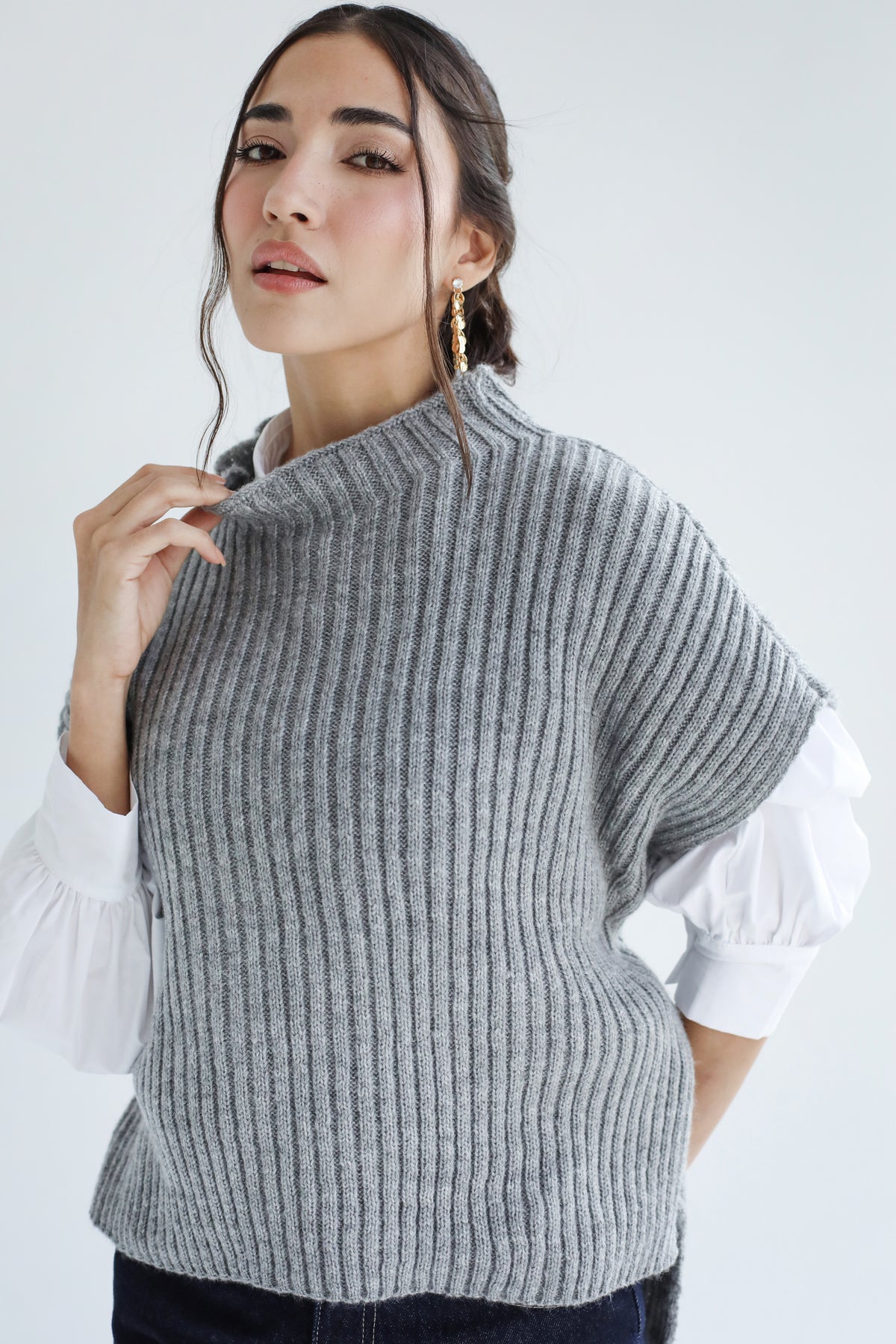 Sun Dazed Knit Vest - Grey