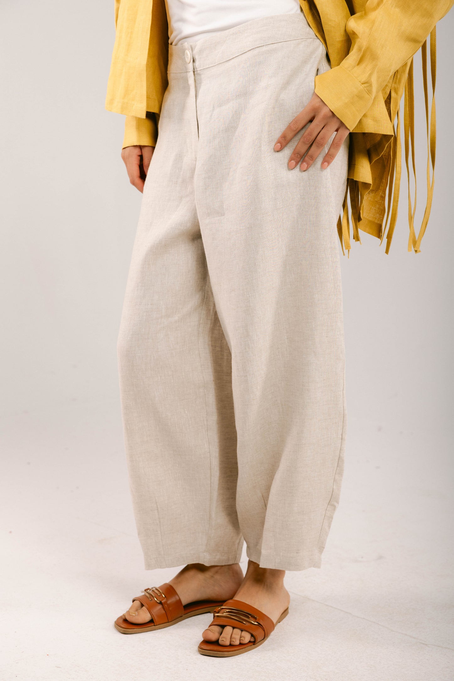 Essential Balloon Linen Pants - Beige