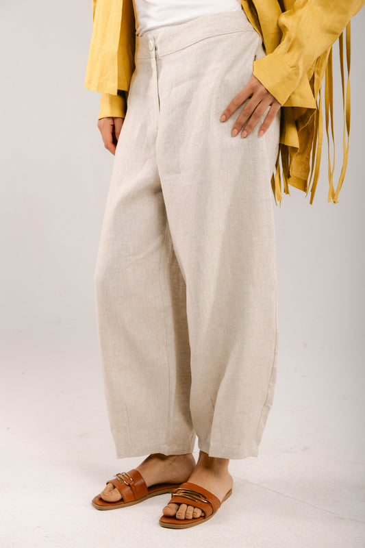 Essential Balloon Linen Pants - Beige
