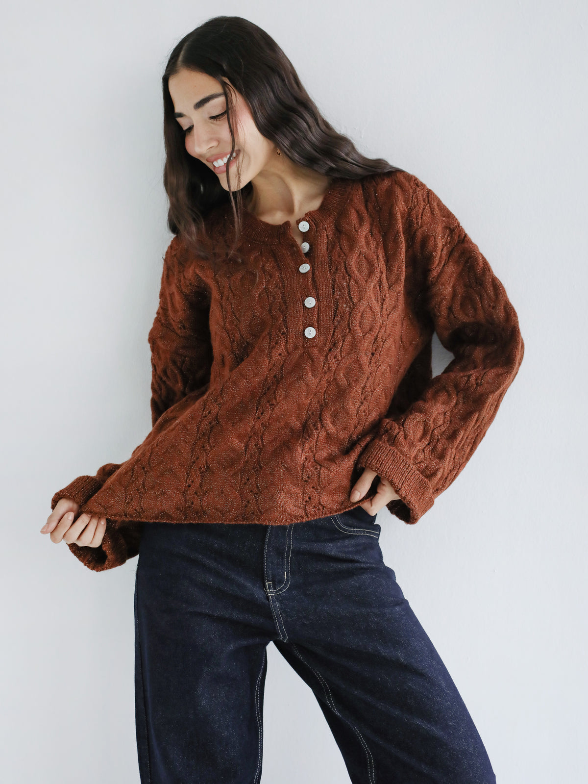 Sweet as you knit sweater - Rust