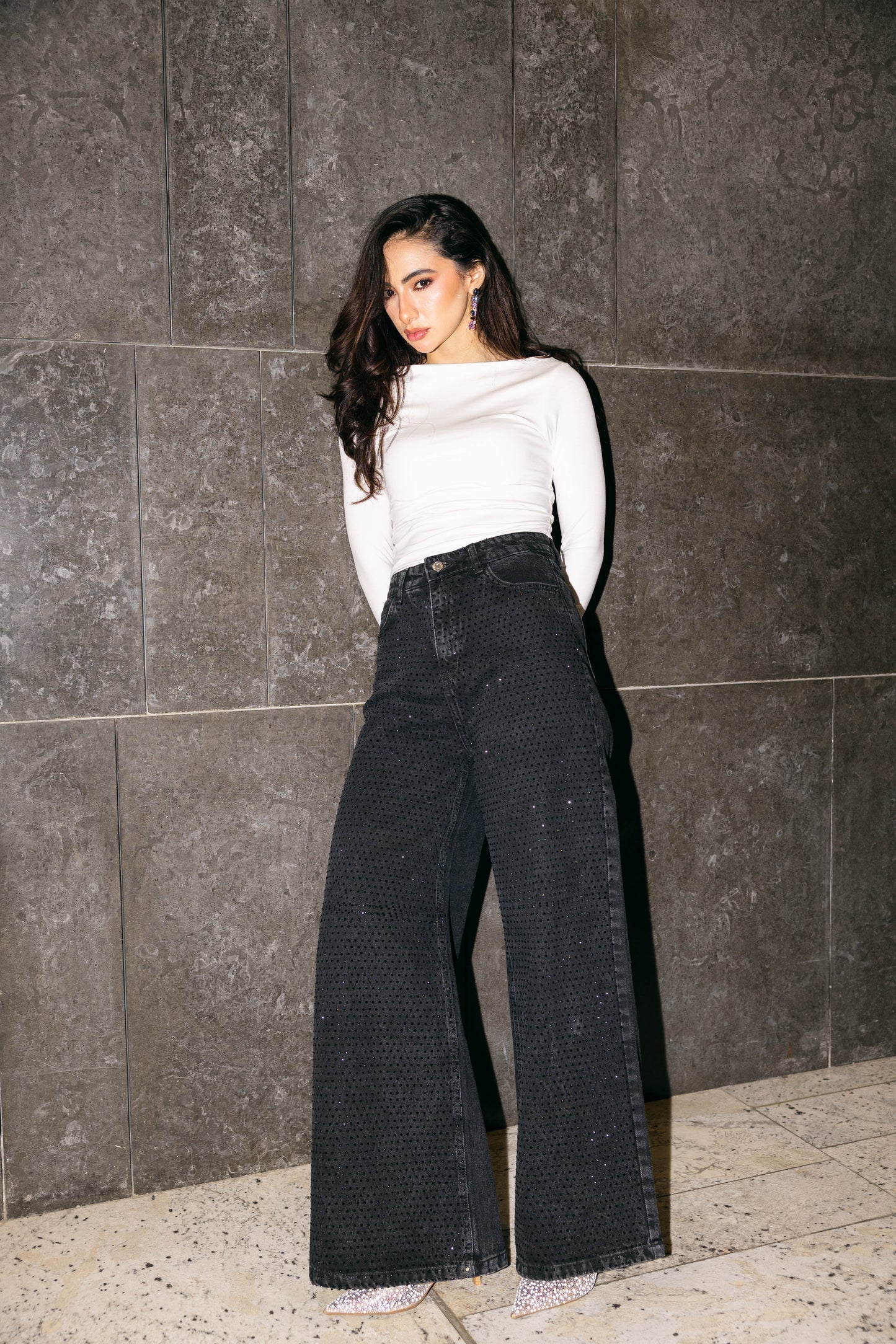 All Eyes On You Denim Pants - Black
