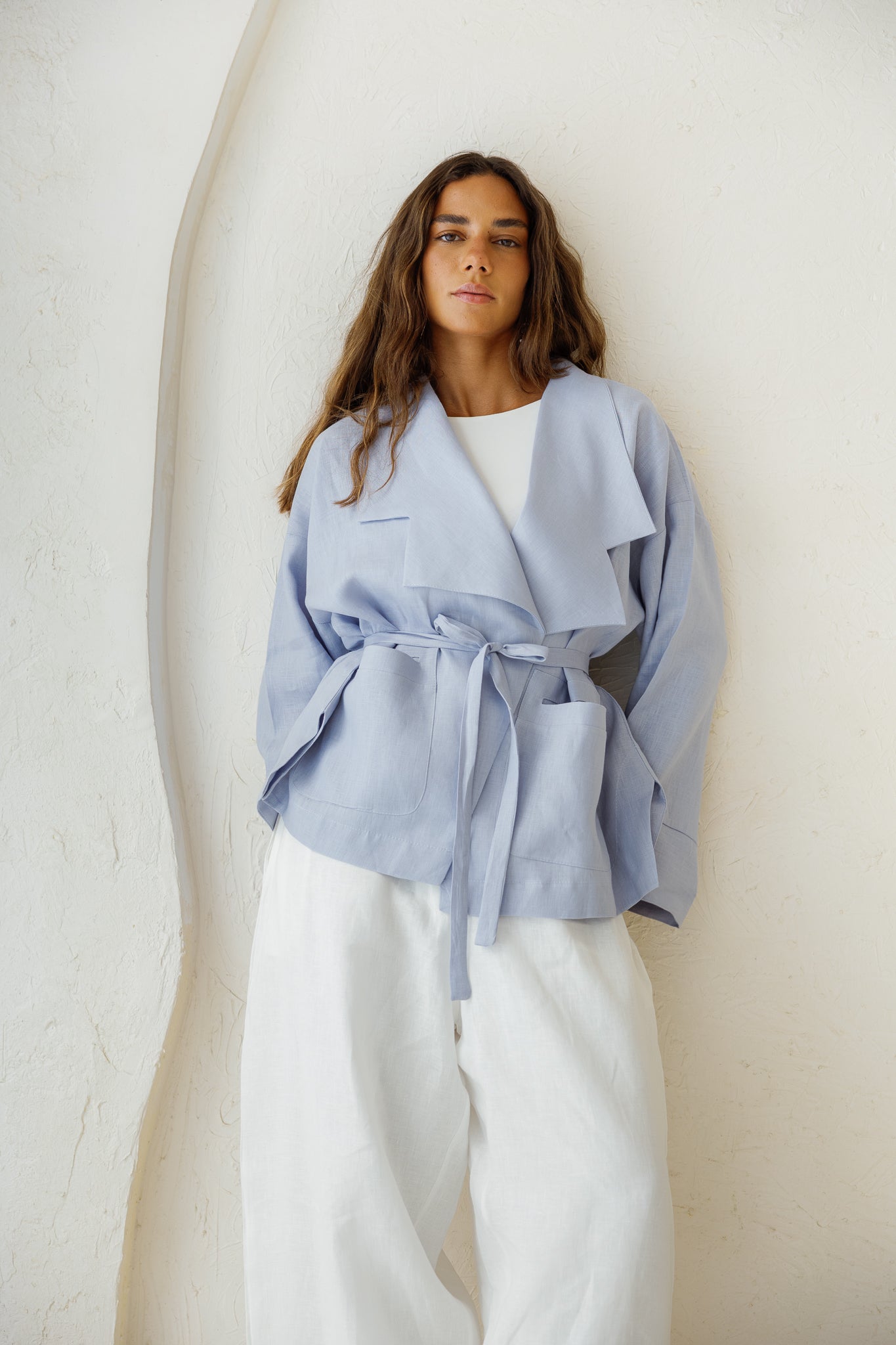 Full of Sunshine Linen Cardigan - Cloud Blue