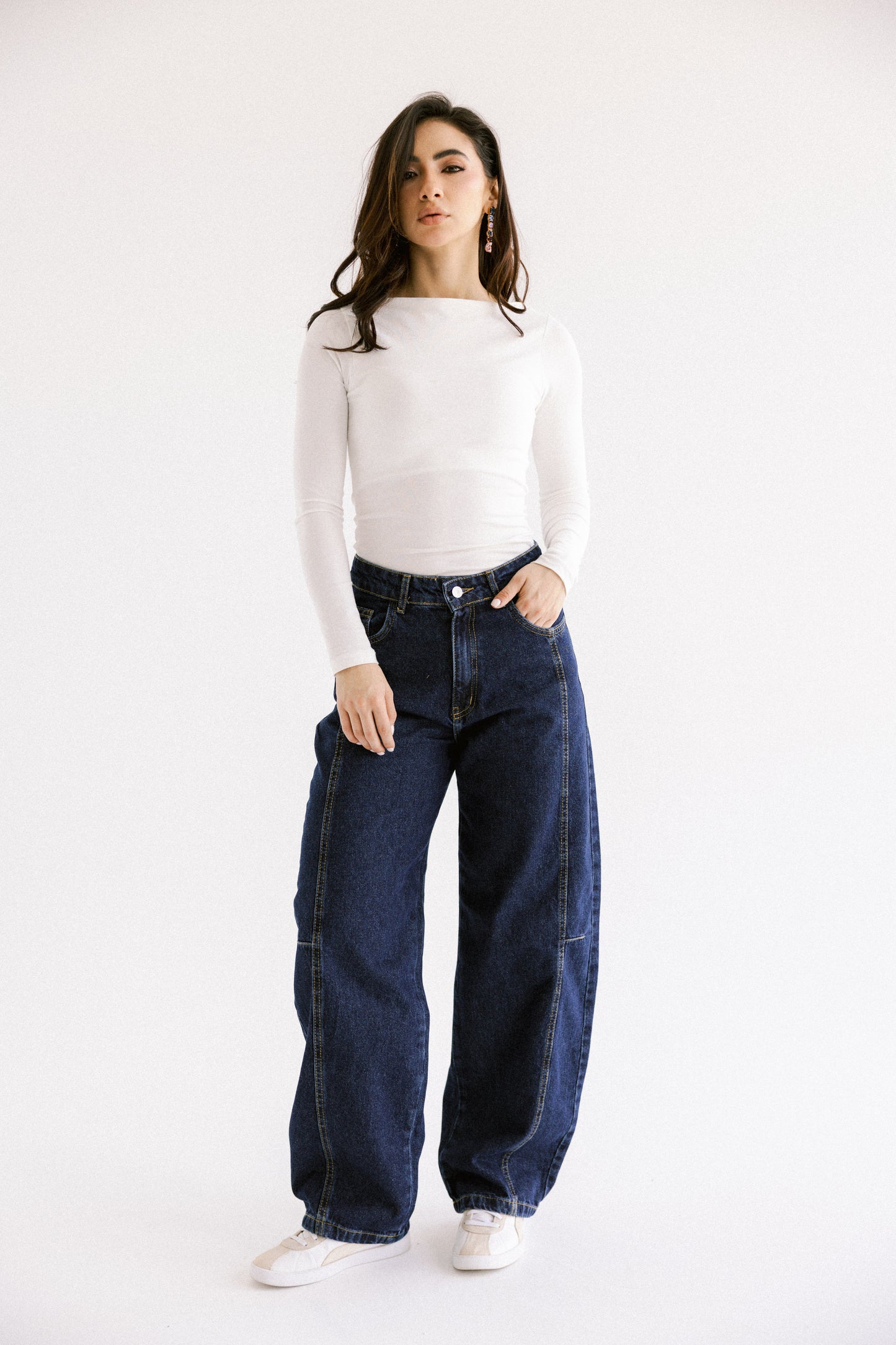 Out N About Balloon Denim Pants in Indigo
