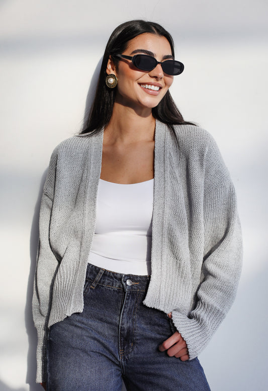 Dreamy Days Knit Cardigan - Shimmer Grey
