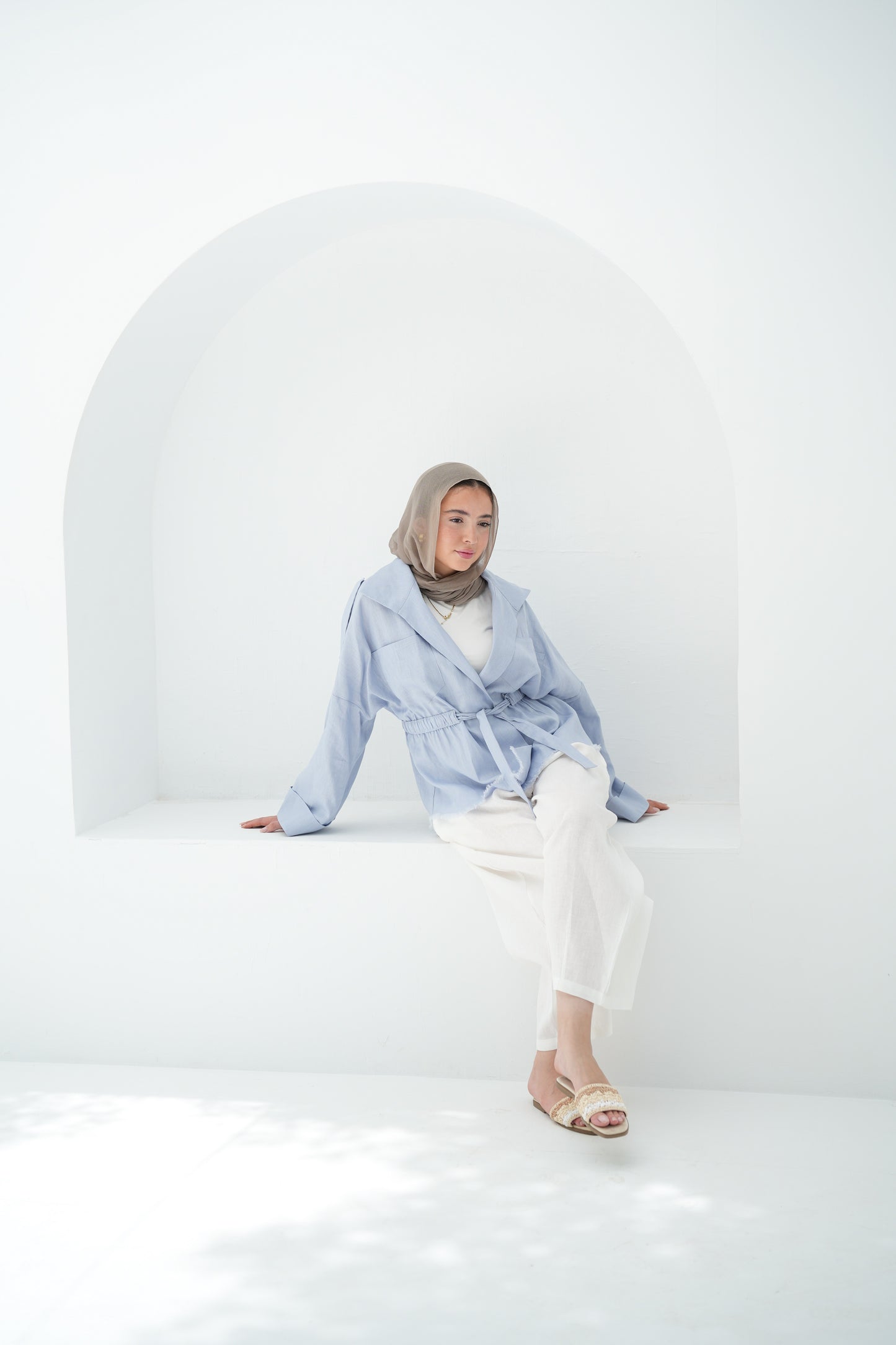 Amalia’s Signature Linen Top - Baby Blue