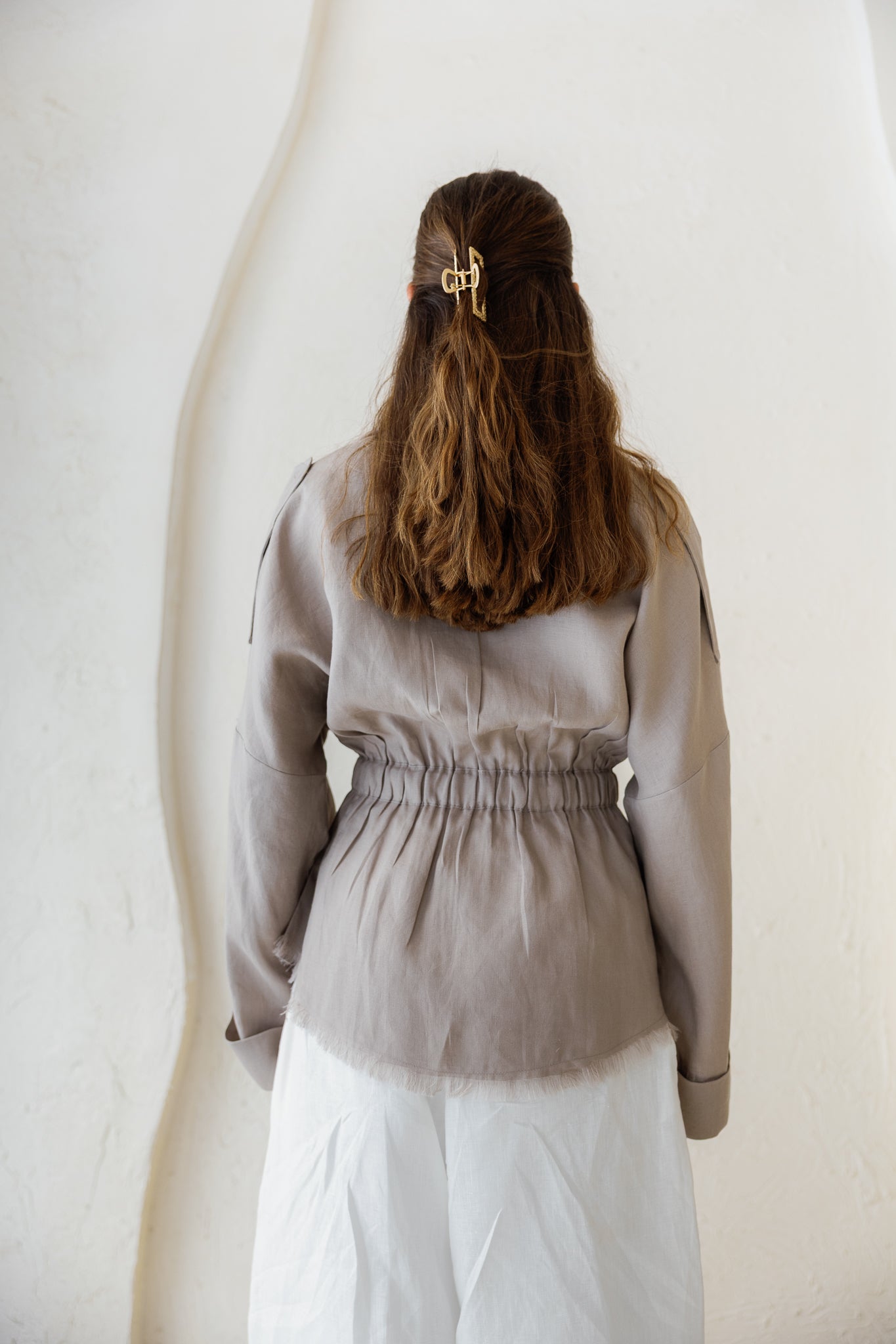 Amalia’s Signature Linen Top - Stone Grey