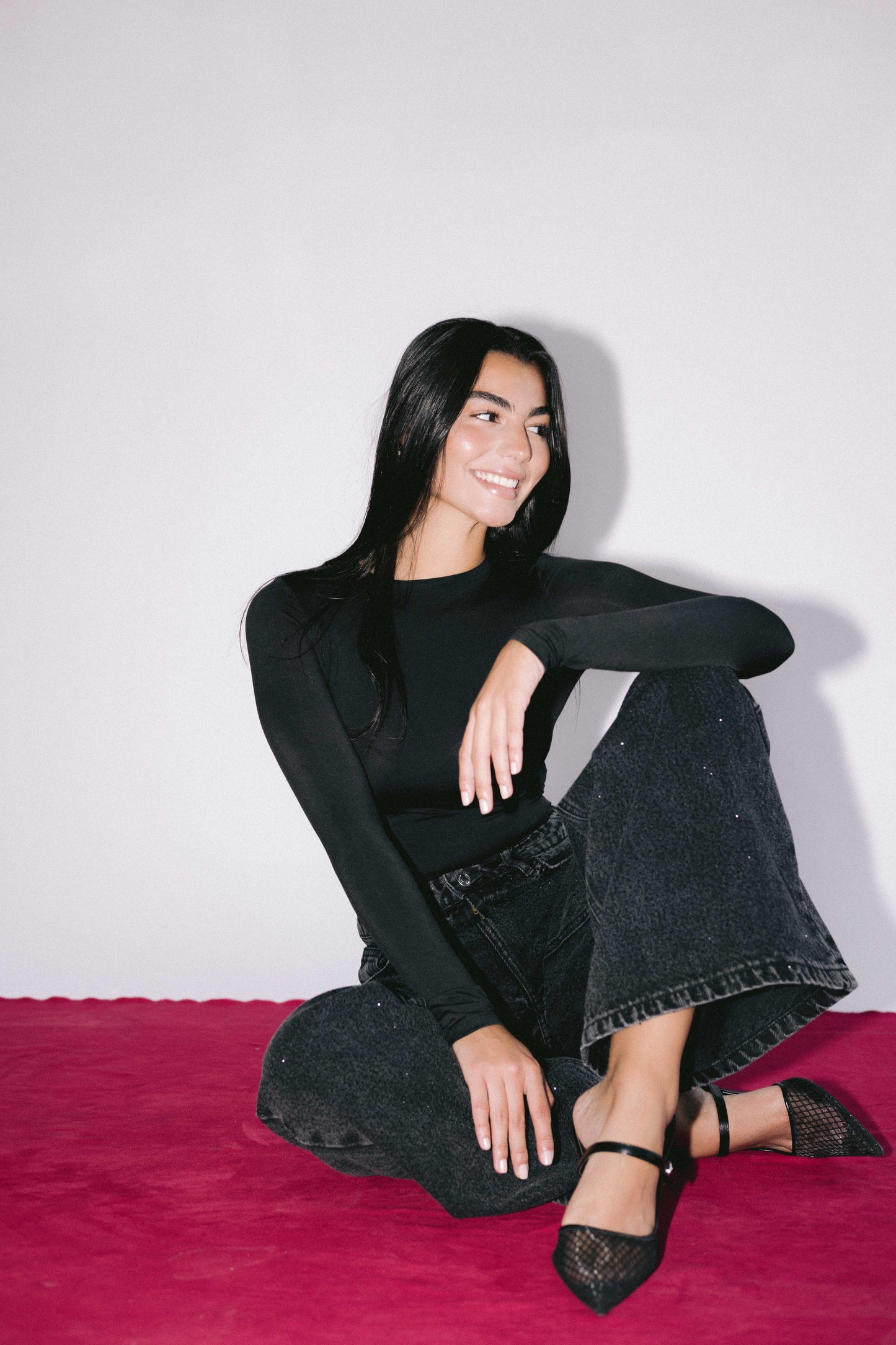 All Eyes On You Denim Pants - Black