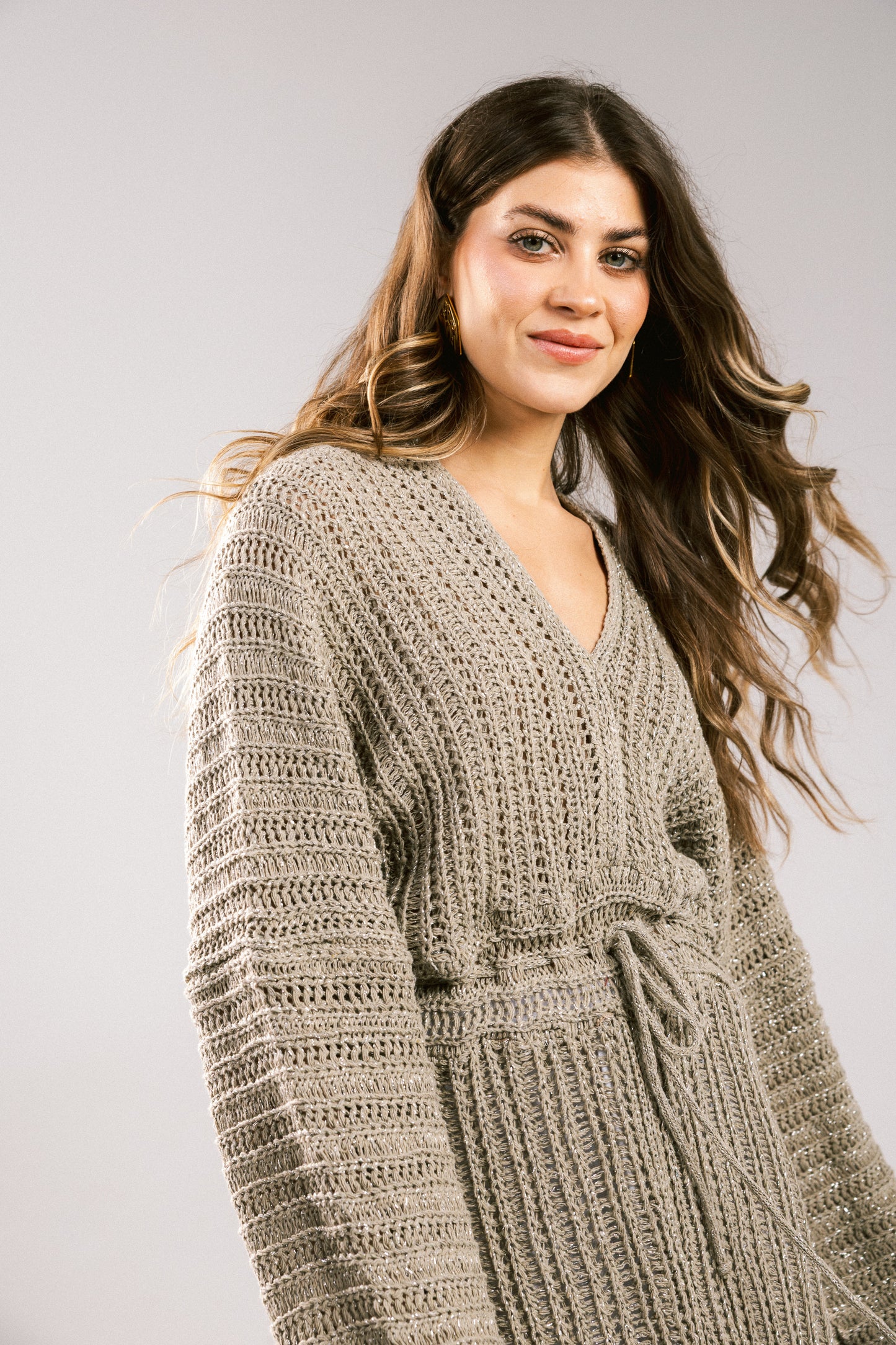 Sunbeam Crochet Coverup Dress - Taupe