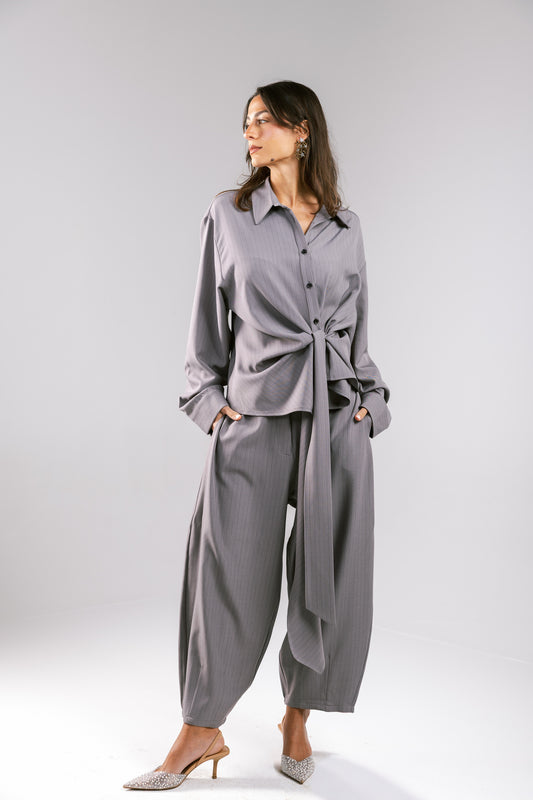Knot Your Type Striped Set - Grey