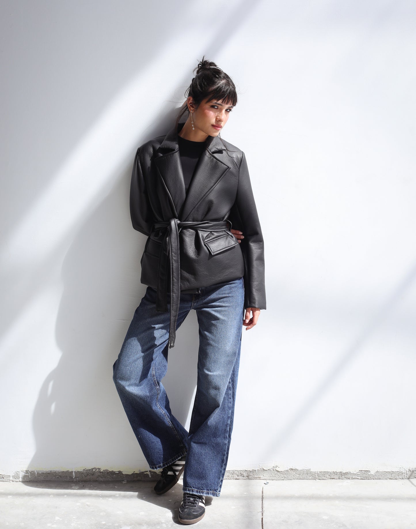 Going Places Leather Blazer - Black