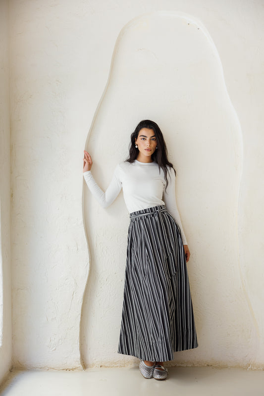 Your Favorite Striped Skirt - Black
