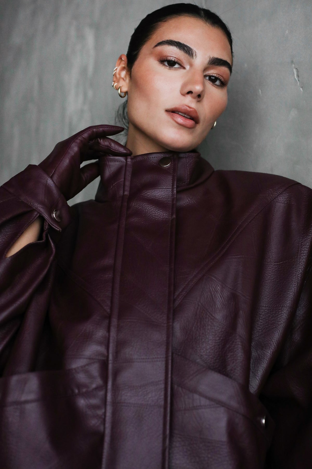 Game Changer Leather Jacket - Burgundy