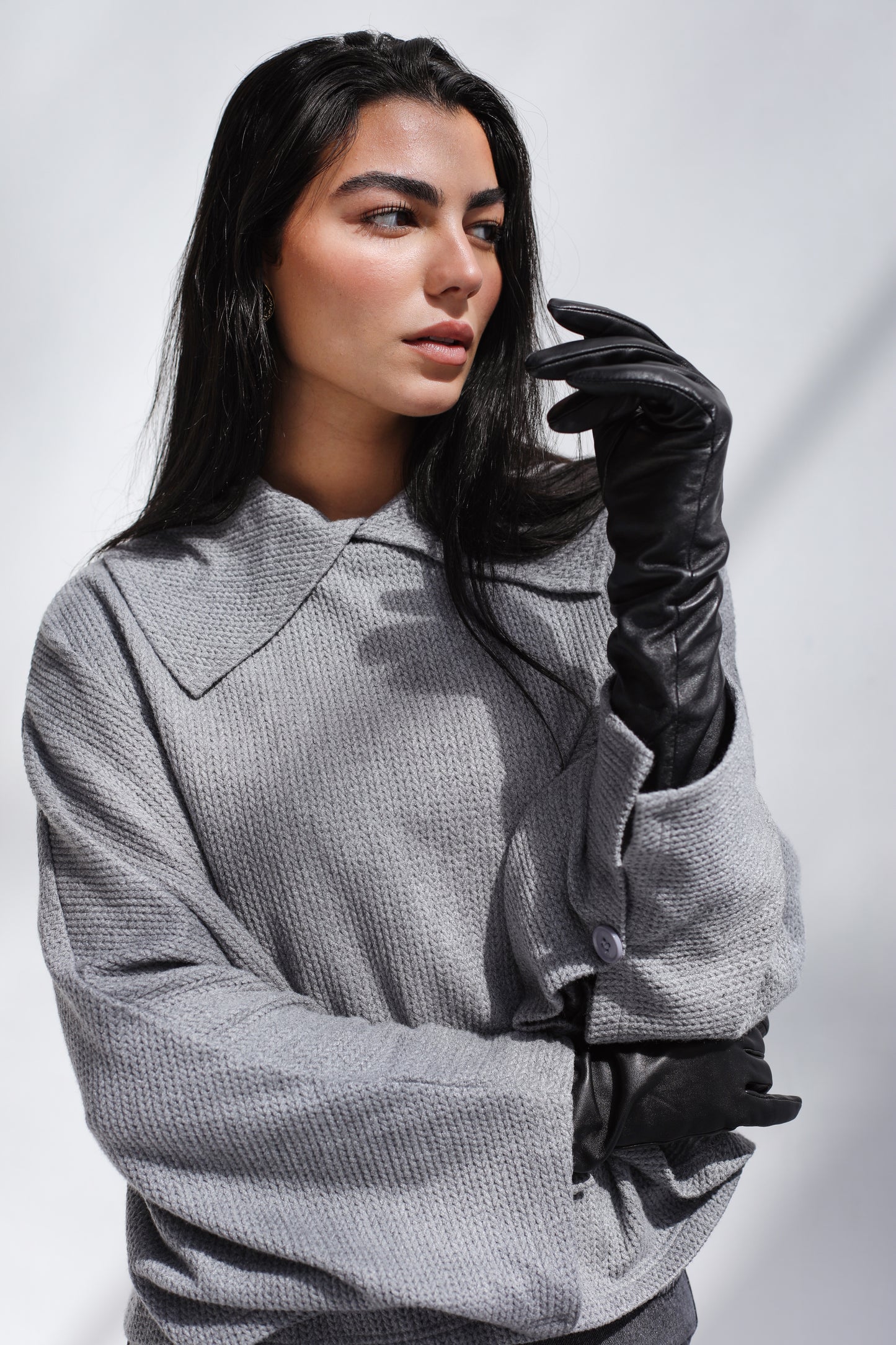 Wonderlust Knit Cape - Grey