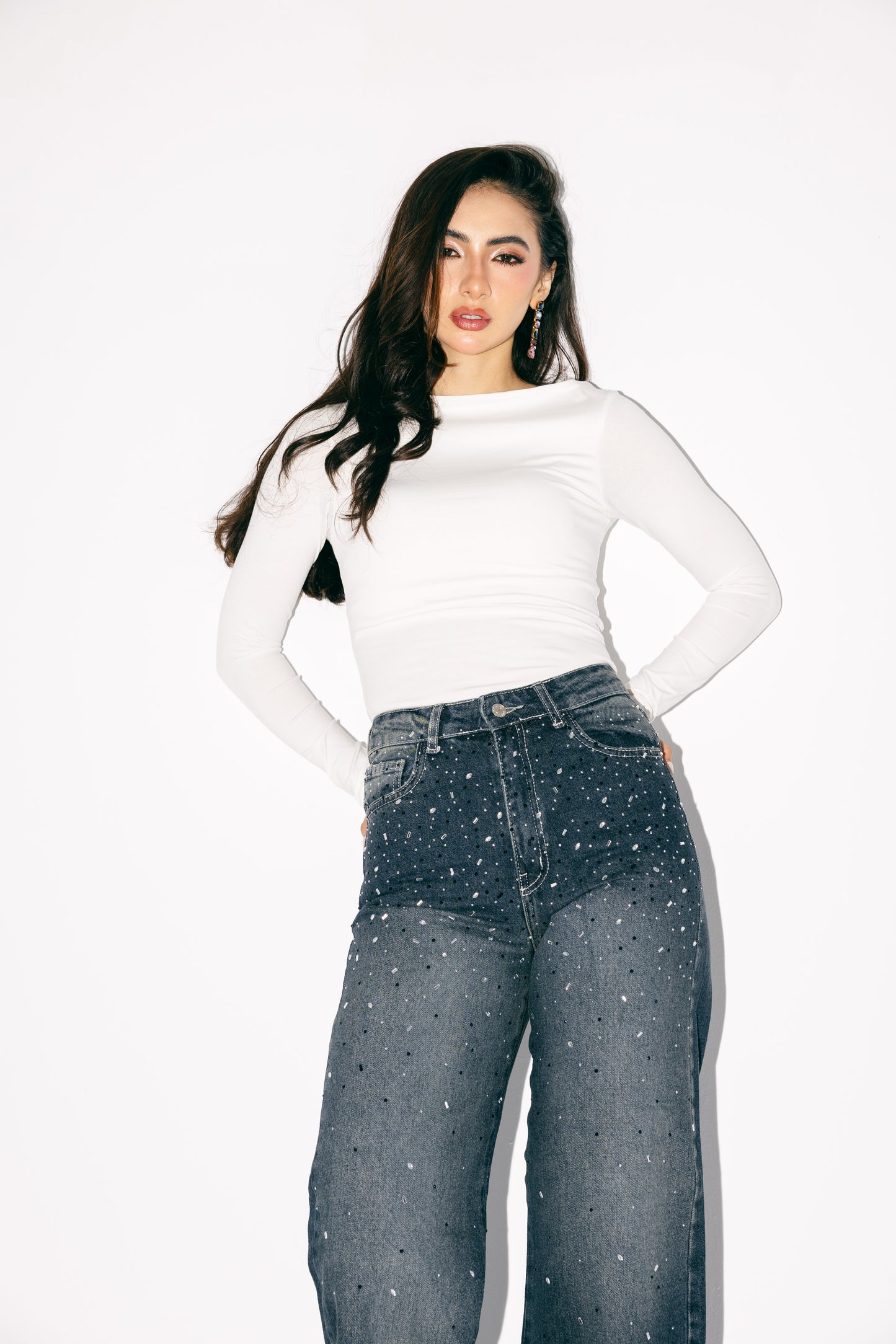She’s The Moment Denim Pants in Dark Blue