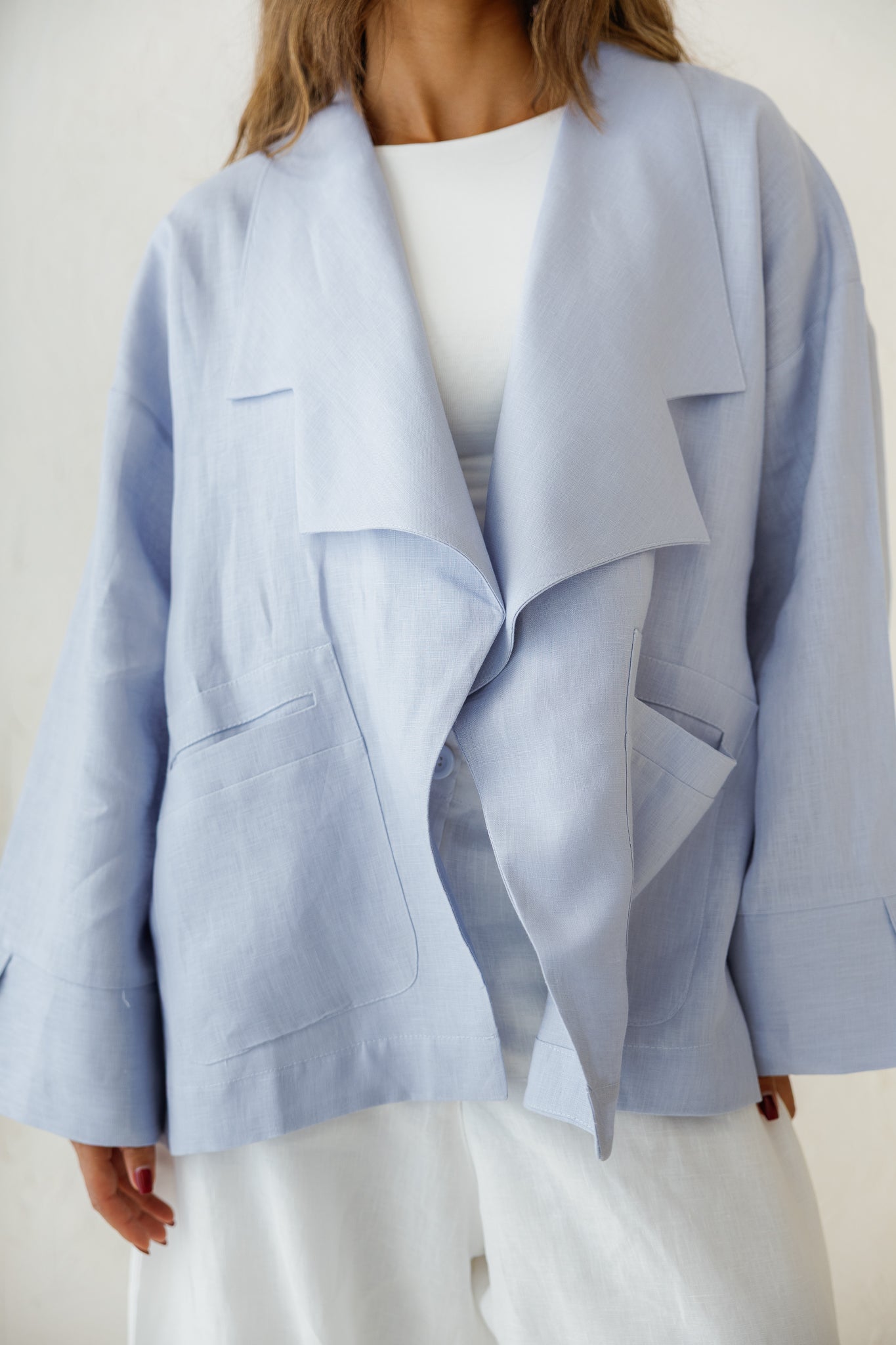 Full of Sunshine Linen Cardigan - Cloud Blue