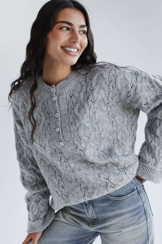 Sweet as you knit sweater - Grey