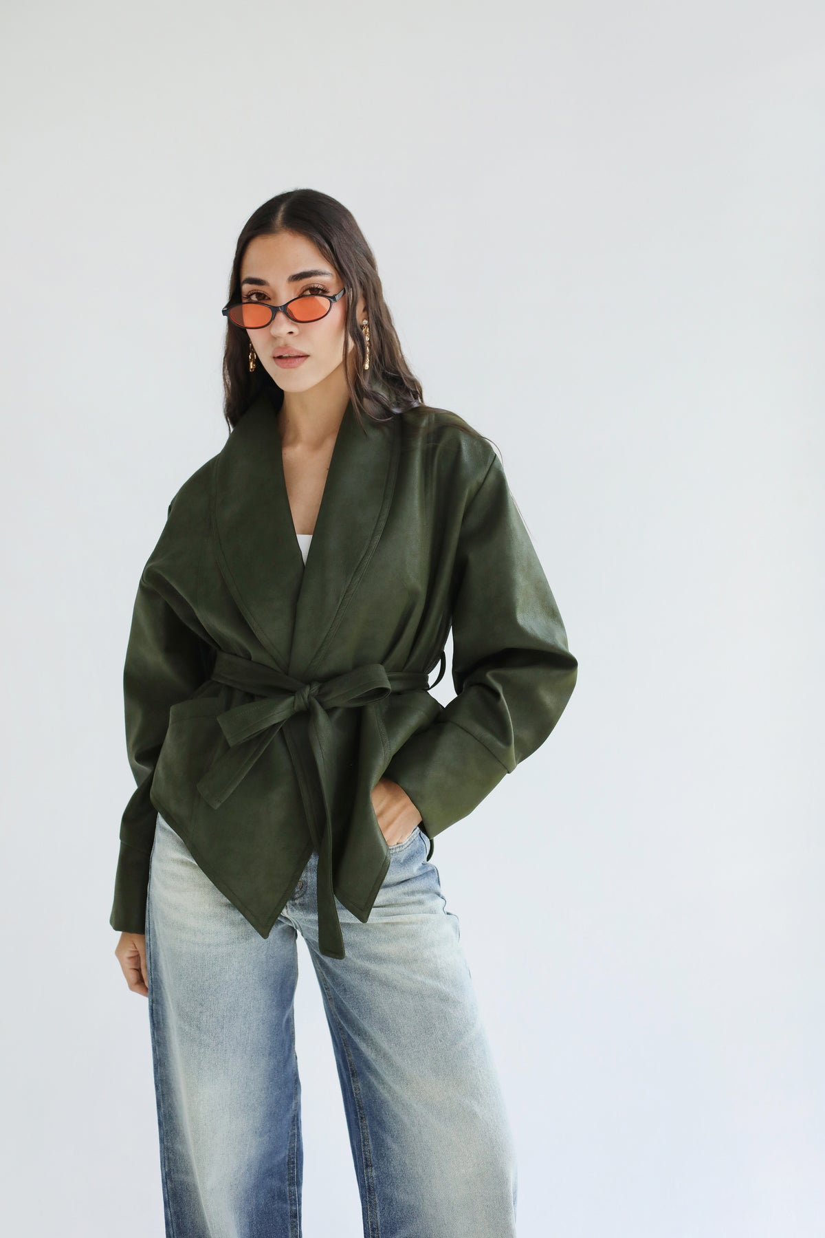 Risk Taker Leather Jacket - Olive