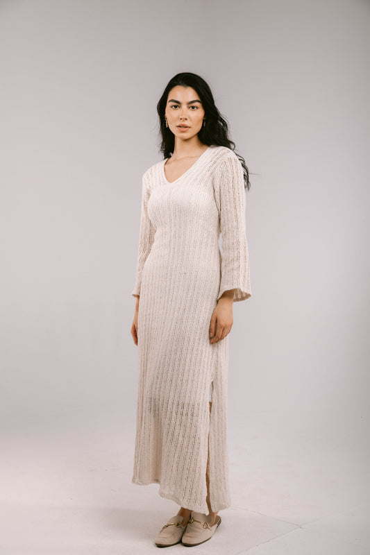 Sun Rays Crochet Dress - Off-White