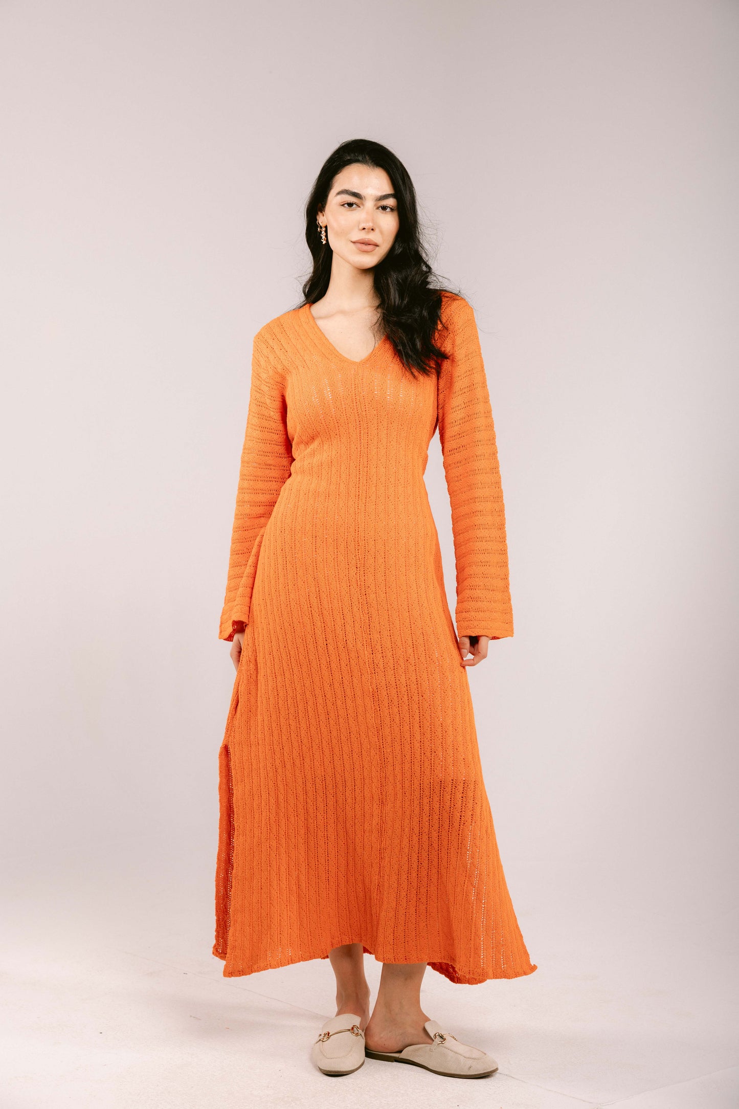 Sun Rays Crochet Dress - Orange