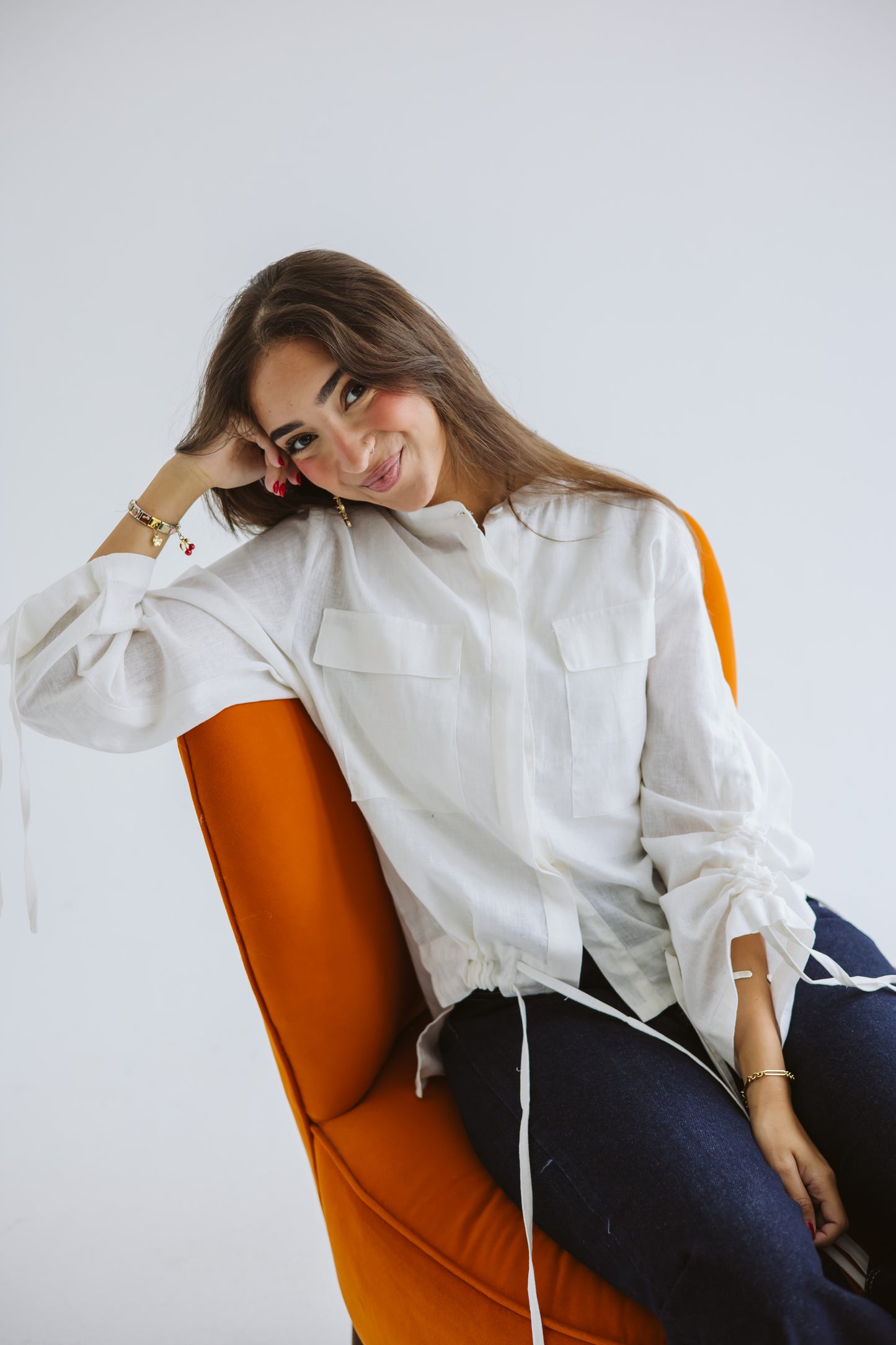 Pretty Fringes Linen Shirt - White