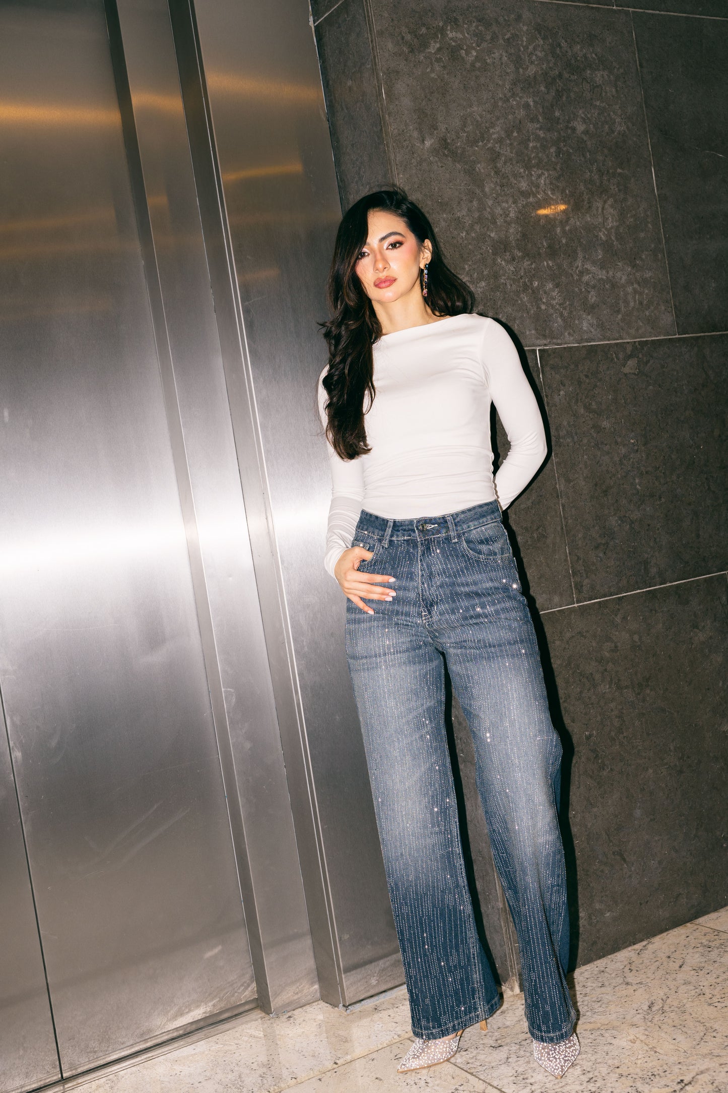 Her Era Denim Pants in Washed Blue