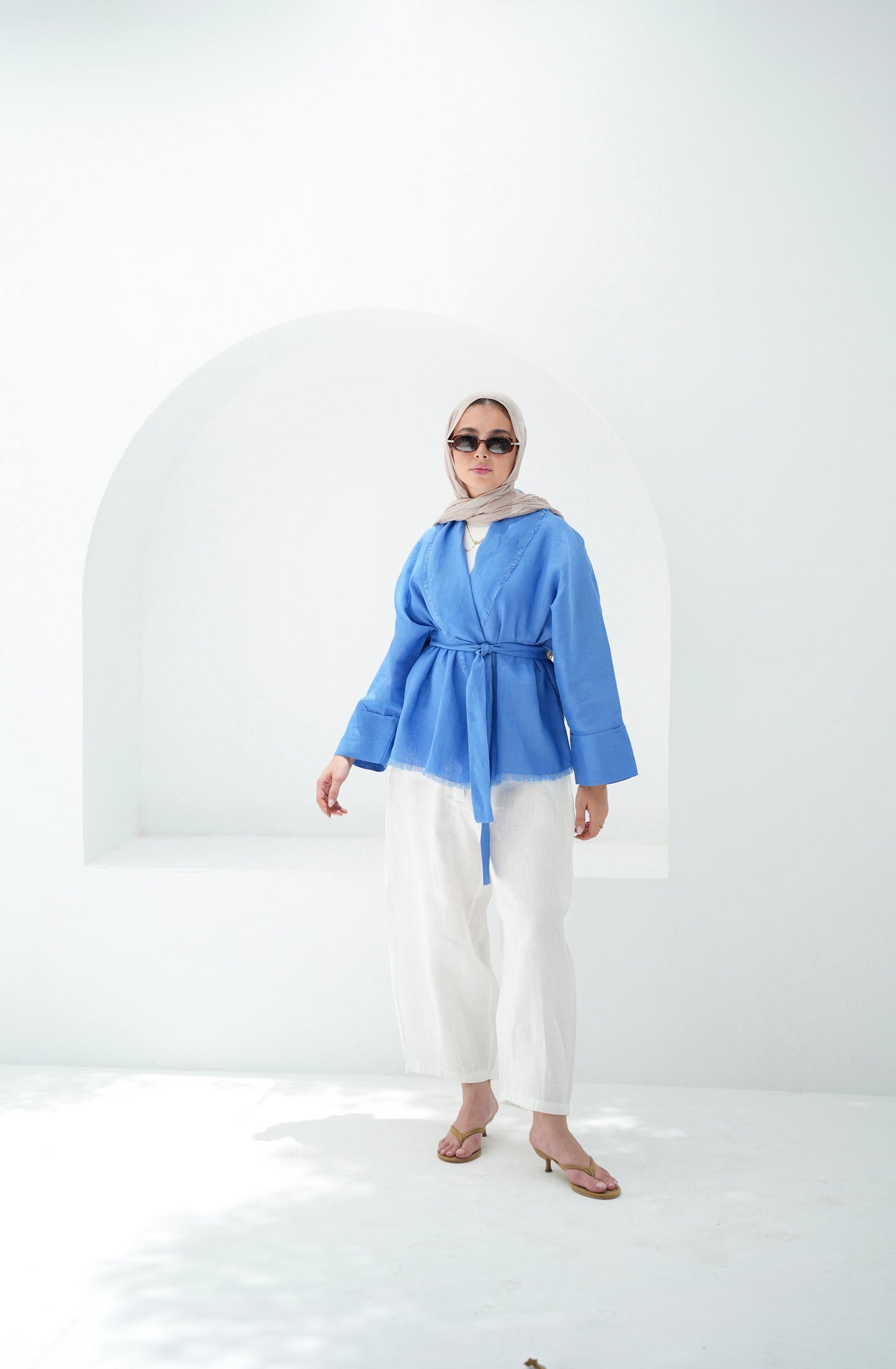 Sun Chaser Linen Cardigan - Cobalt