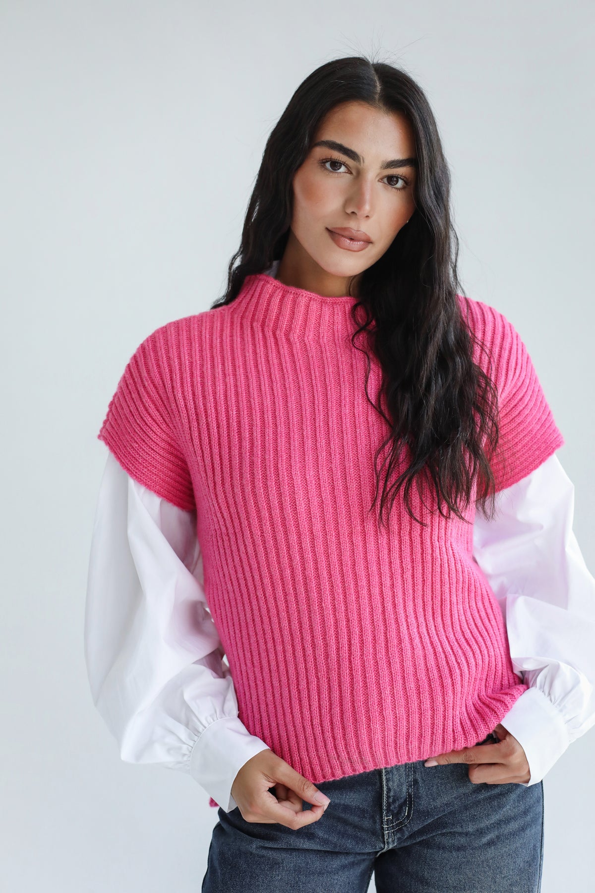 Sun Dazed Knit Vest - Bubblegum Pink