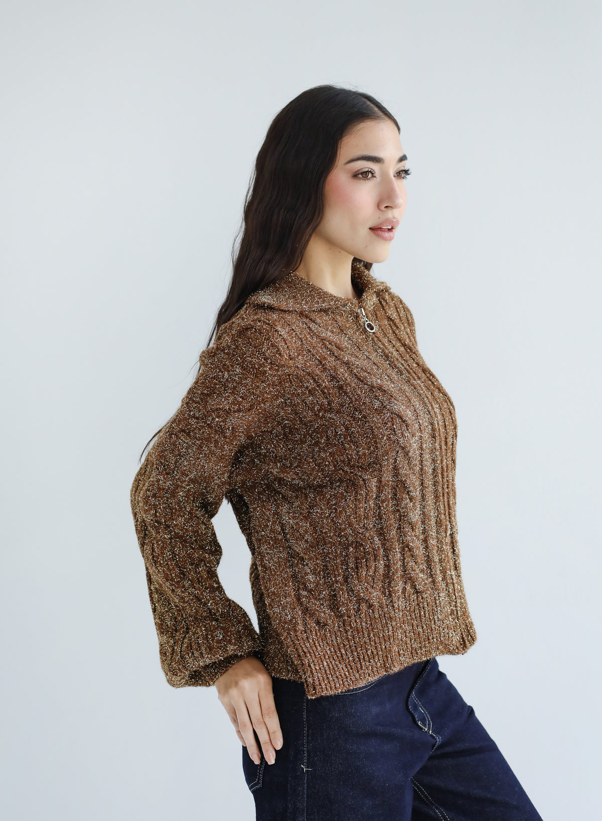 Too good to take off knit sweater - Brown