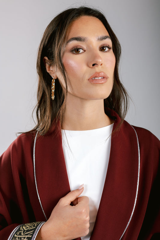 The Arabesque Kaftan in Burgundy
