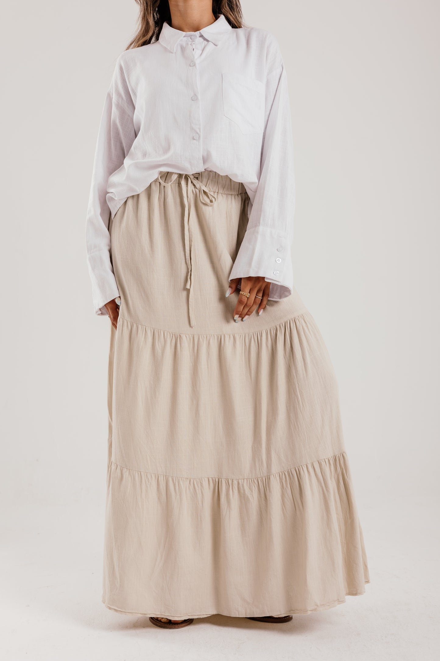 Waves Skirt in Beige