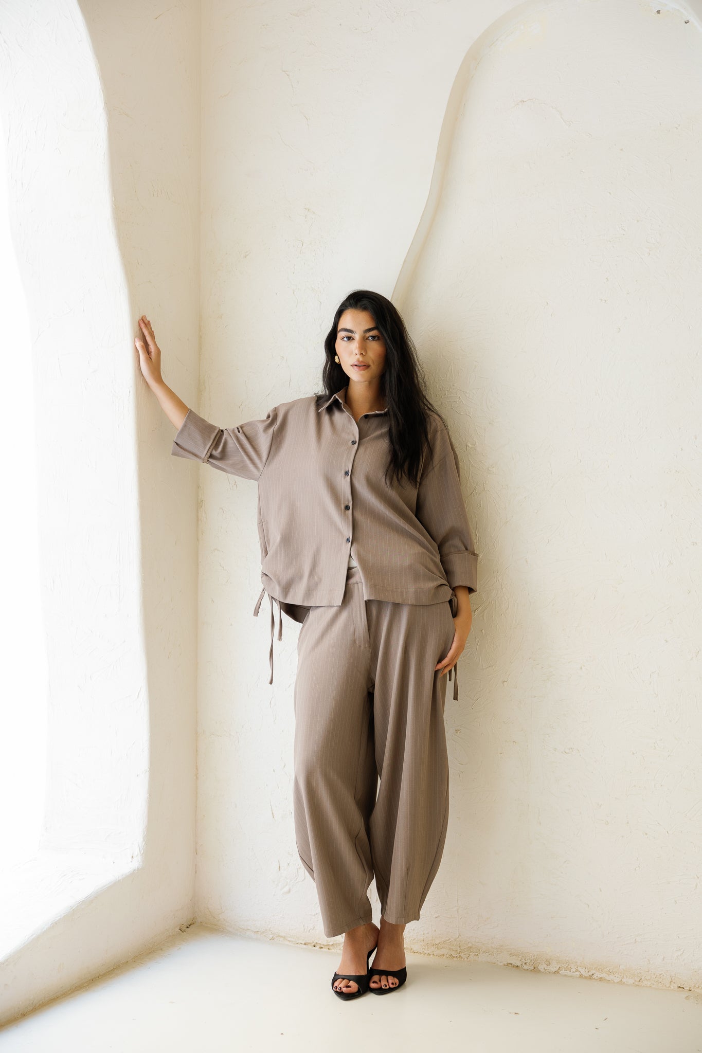 Perfect Tones Striped Set - Taupe