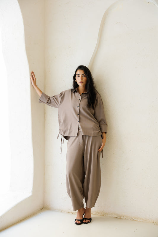 Perfect Tones Striped Set - Taupe