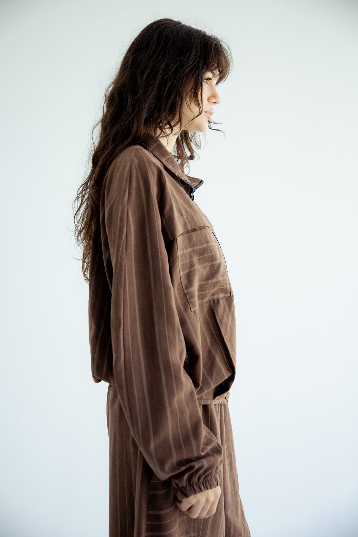 Now or Never Striped Set - Brown