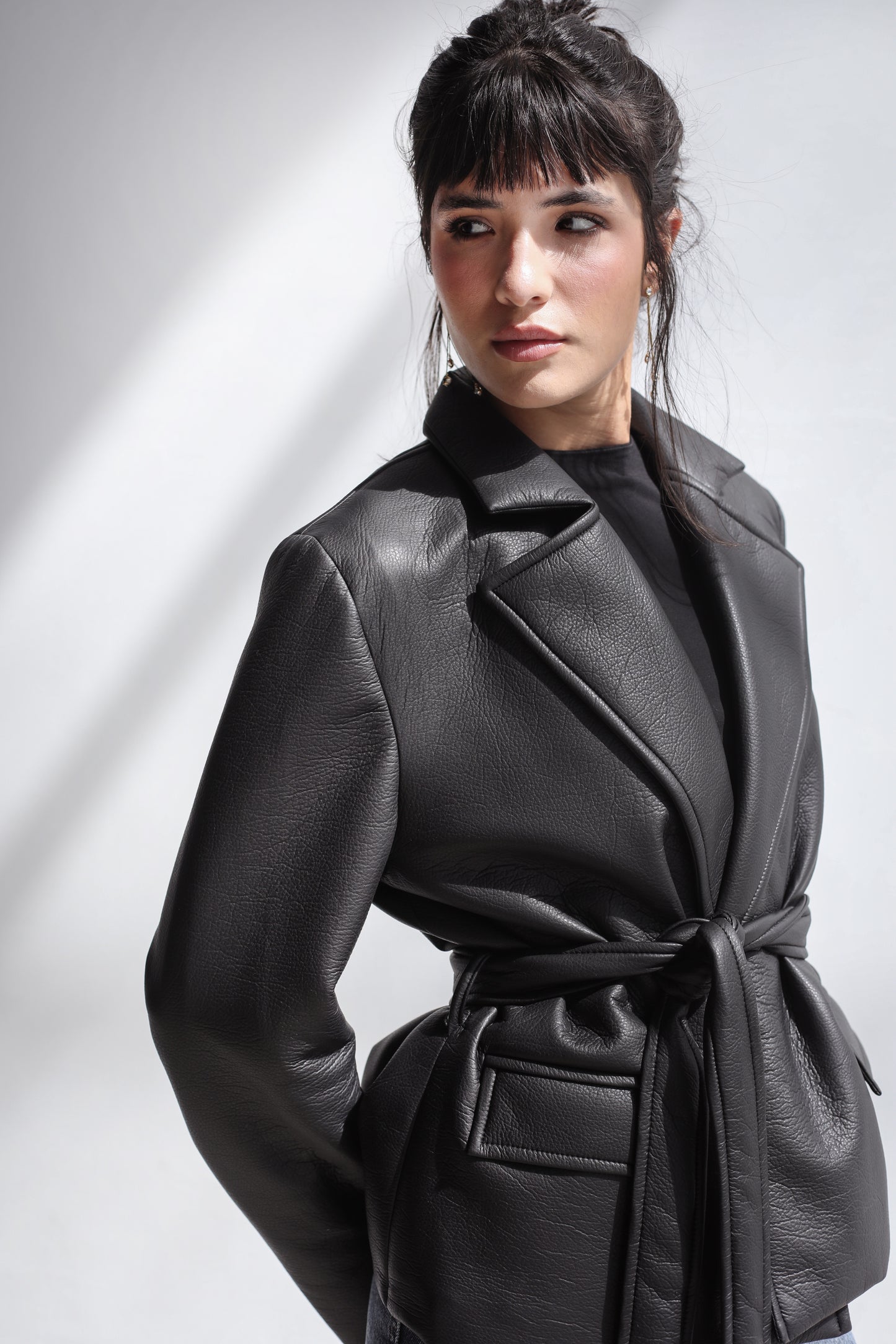 Going Places Leather Blazer - Black