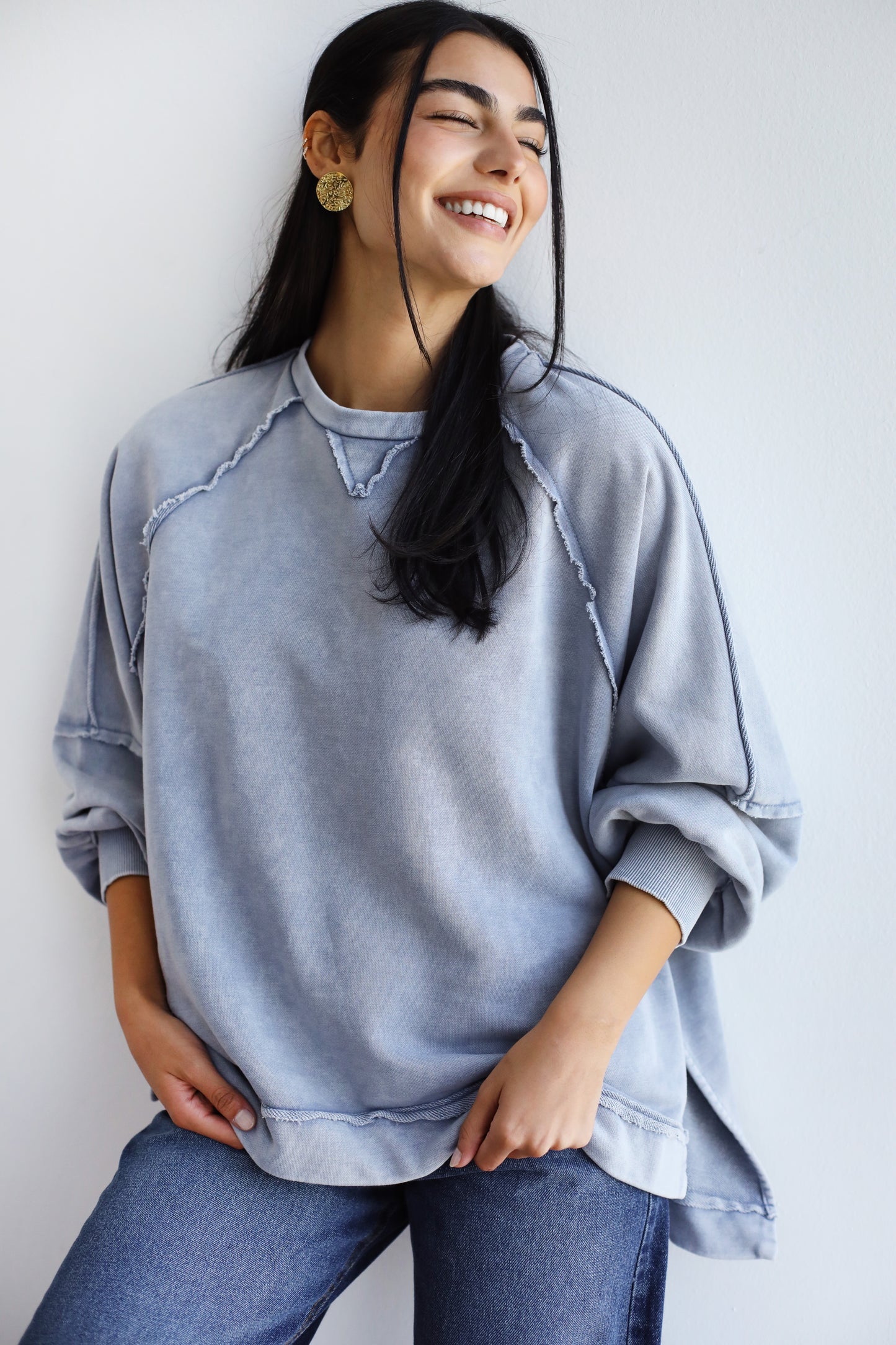 Sweet Escape Sweatshirt - Washed Babyblue