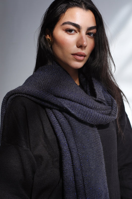 Winter Chill Knit Scarf - Midnight Navy